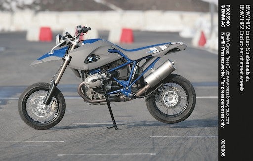 (Credit BMW Press Group. An example of the “complimentary” set of street rims that came with your $20,000 dirt bike.)