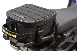 The new Trails End Lite tailbag is small, but will fit nicely on a trim dual sport or ADV bike tailsection. Photo: Nelson Rigg