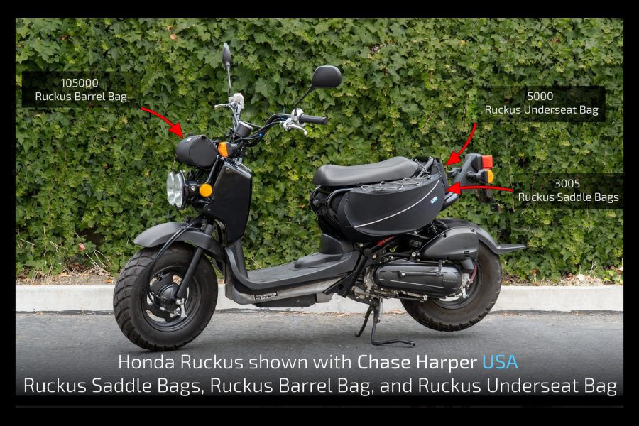 The Ruckus is the winner in FortNine's fuel economy ratings, but lacks luggage capacity ... or does it? Chase Harper's aftermarket can help you out. Photo: Chase Harper