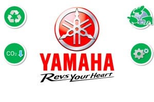 Yamaha Motor Logo with environmental plan icons