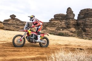 Daniel Sanders is currently atop the heap at the Dakar Rally. Photo: GasGas